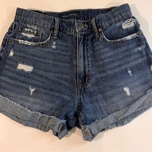 Aeropostale Women's Distressed Denim Shorts - Blue